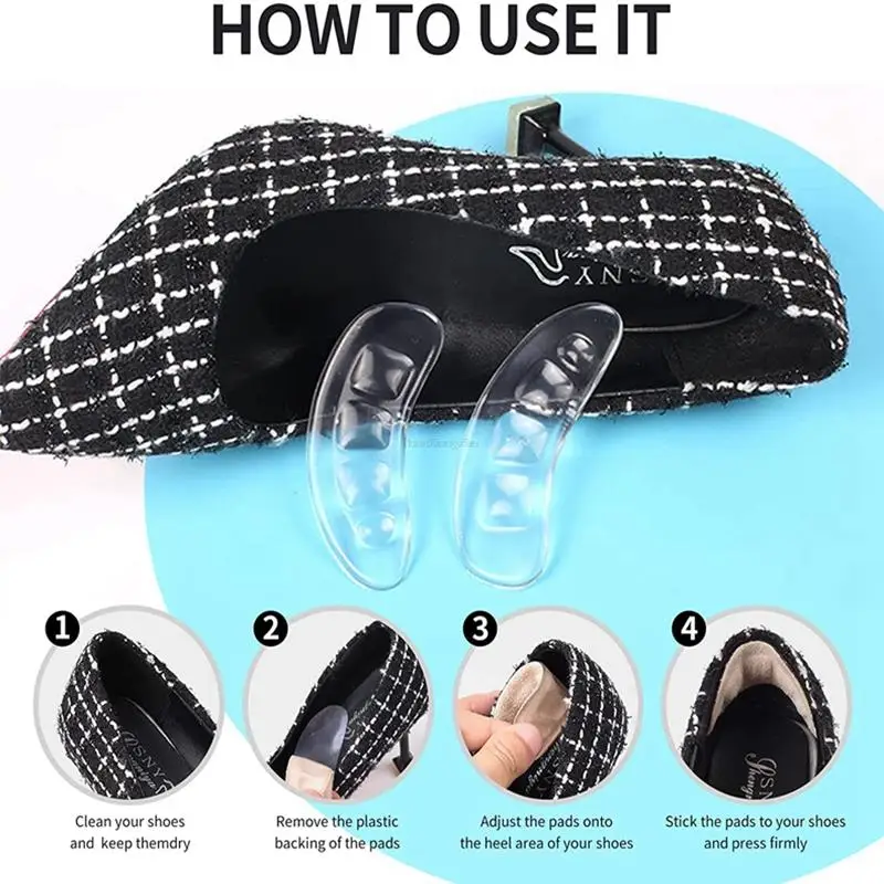 Shoe Pads for High Heels Sandals Anti-Slip Anti-wear Silicone Heel Protectors Womens Shoes