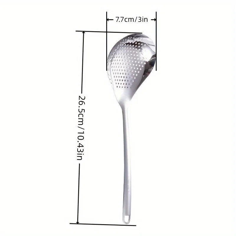 Stainless Steel Kitchen Strainer Spoon 1pc Stainless Steel Durable, Uncharged for Dumplings, Noodles & Hot Pot