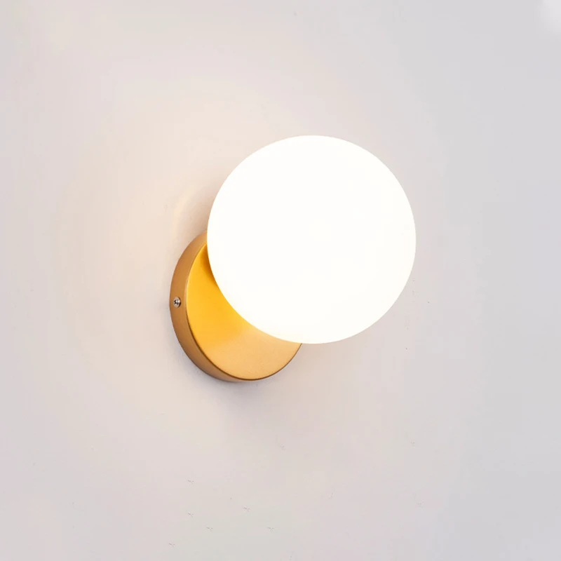 Decorative Modern Wall Lamp Glass Shade Bedside Bedroom Loft Design Up Down Iron Led Wall Lights E27 For Home Mirror