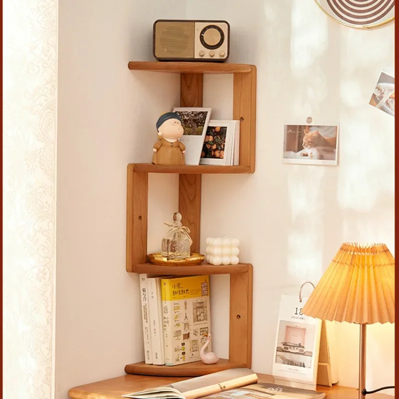 

Modern Children's Room Rack Solid Wood Multilayer Display Stand Corner Wall Hanging Book Cabinet Versatile Scenes Book Shelves