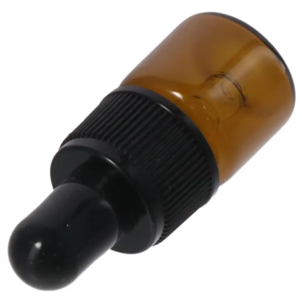 1/15Pcs with Black Cap Brown Amber Glass Dropping Bottles Round Dropper Bottles Tincture Bottles Essential Oils
