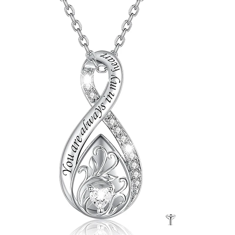 Alloy Love Flowers Ashes Urn Necklace For Lovers Ashtray Souvenir Pet Lose Commemorative Water Drop Shape Pendant Necklaces