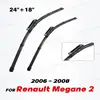 Wiper LHD Front Wiper Blades For Renault Megane 2 MK2 2006 - 2008 Windshield Windscreen Window Car Rain Brushes 24"+18" 1