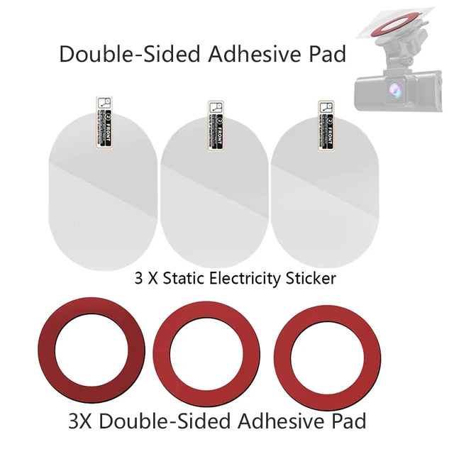 car Suction Cup Bracke Double-Sided Adhesive Pad Dash Cam Built-in GPS Module Easy Install and Electrostatic Stickers 5