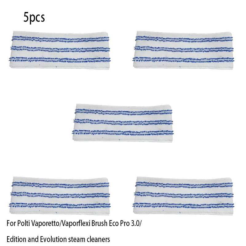 5Pcs Steam Mop Pad Per Polti Vaporetto Kit Vaporflexi Brush Eco Pro 3.0/Vaporetto Eco Pro 3000/Edition/Evolution Cleaner Cloths