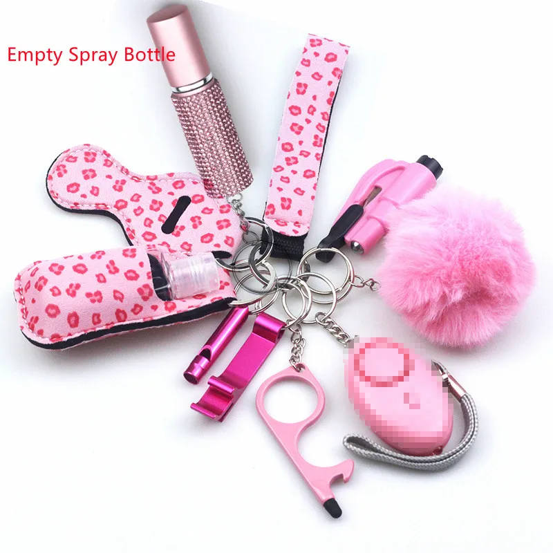 11pcsSelfDefenceKeychainSetWithEMPTYPepperSprayBottle