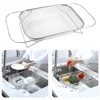 2025 Hot Expandable Cutlery Drying Rack Kitchen Sink Drain Basket Stainless Steel Drain Basket Kitchen Storage Trays 2