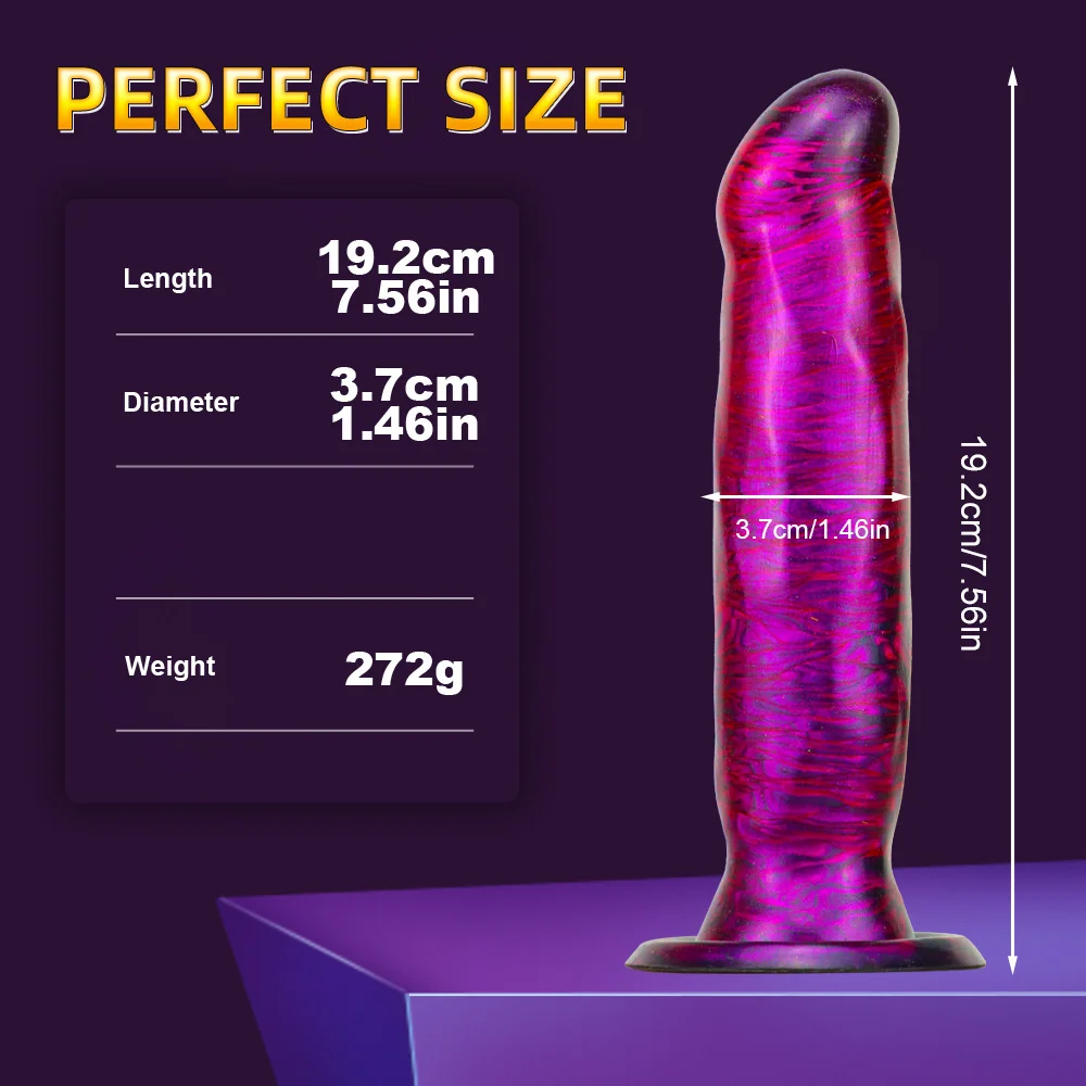 Liquid Silicone Realistic G Spot Dildo Suction Cup Hands-Free Play Sex Toys For Women Men Couples