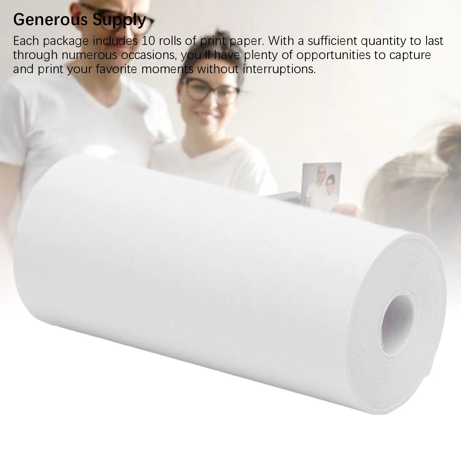 Premium Thermal Print Paper Rolls – 10-Pack of 57x25mm Instant Camera Refill Rolls