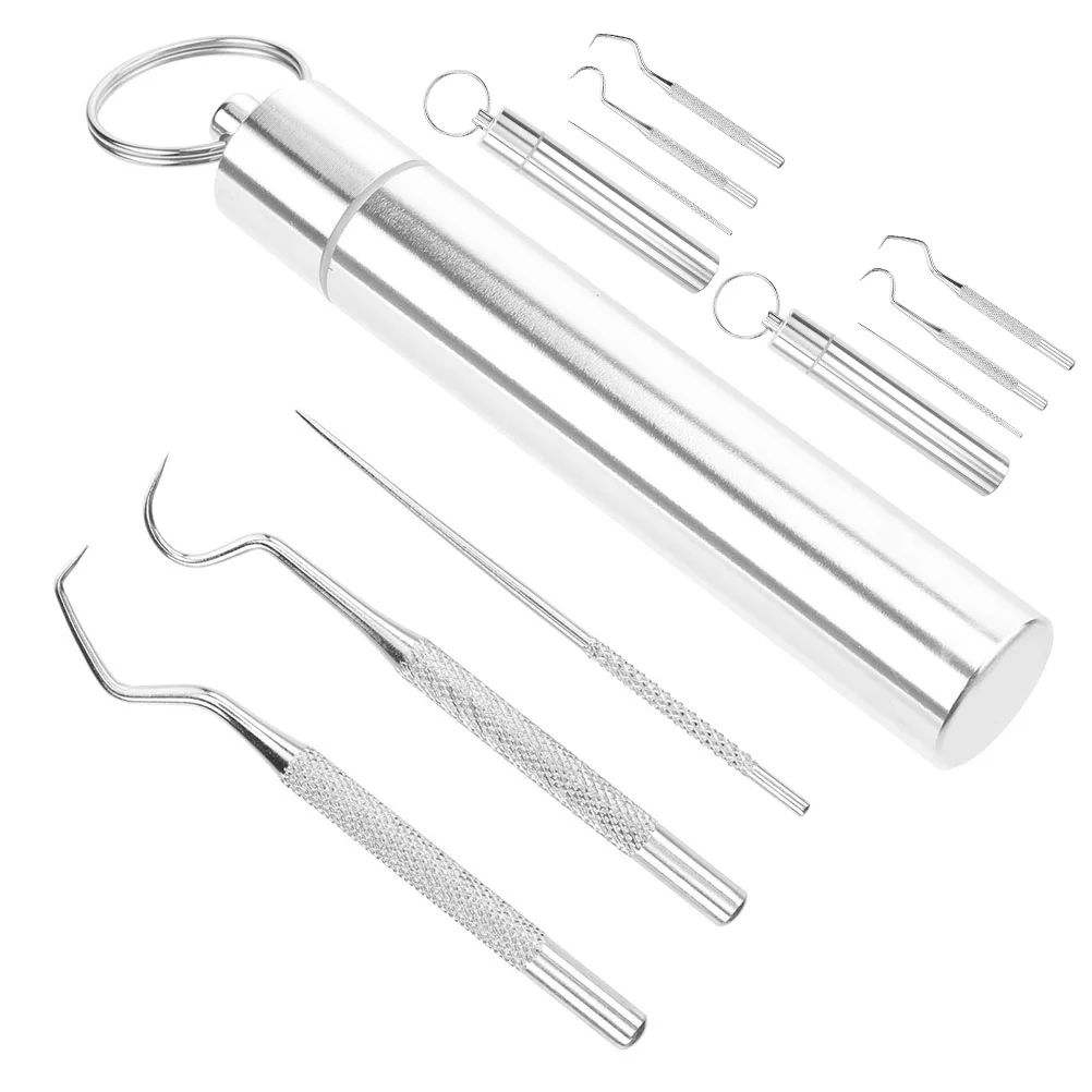

3 Sets Stainless Steel Toothpicks Portable Tooth Hooks Teeth Clean Tools