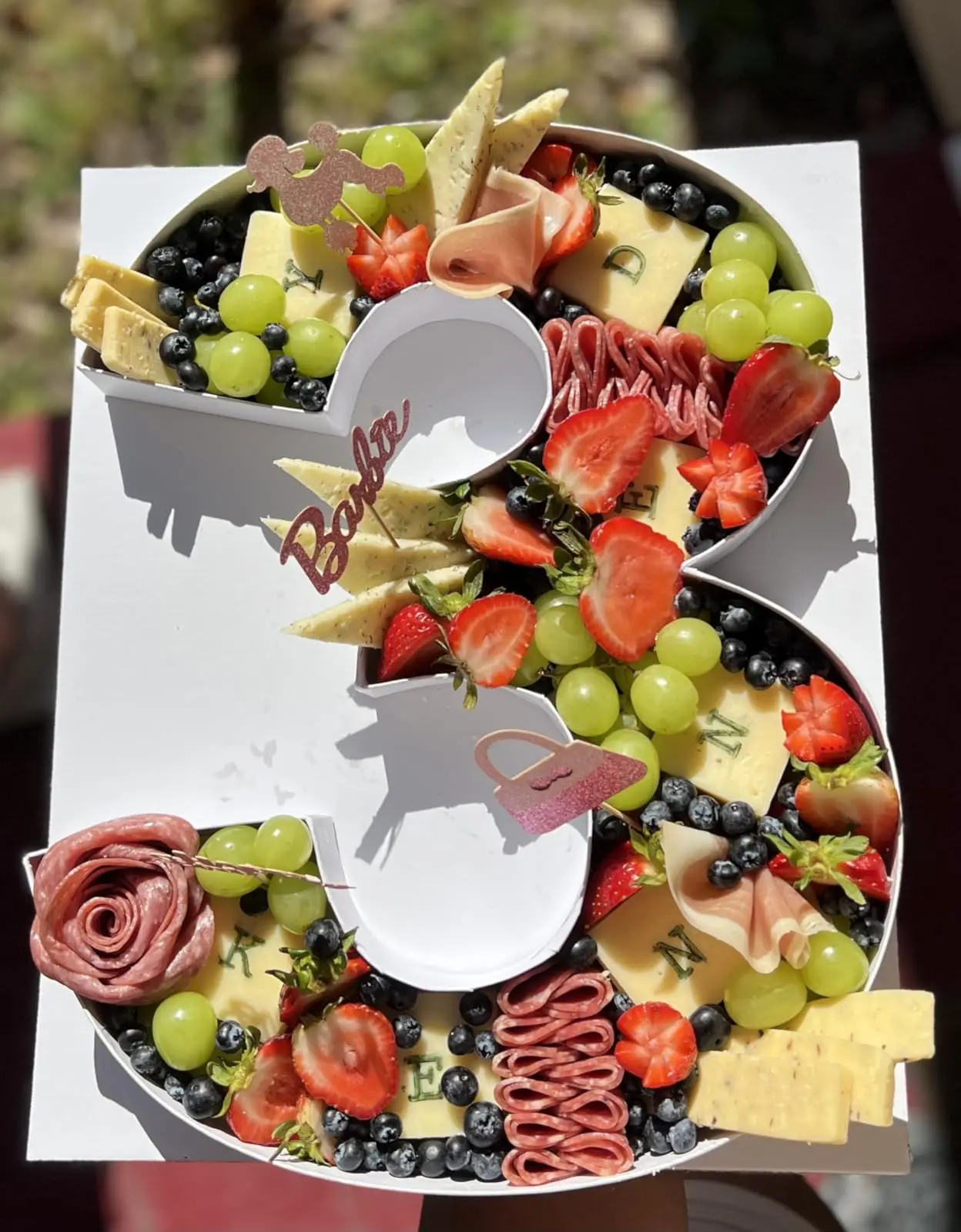 Befüllbare Pappmaché-Zahlen, 31,8 Cm (z.B. Zahl 4) – Für Charcuterie, Süßigkeiten, Party-Deko, Inkl. Staubschutz