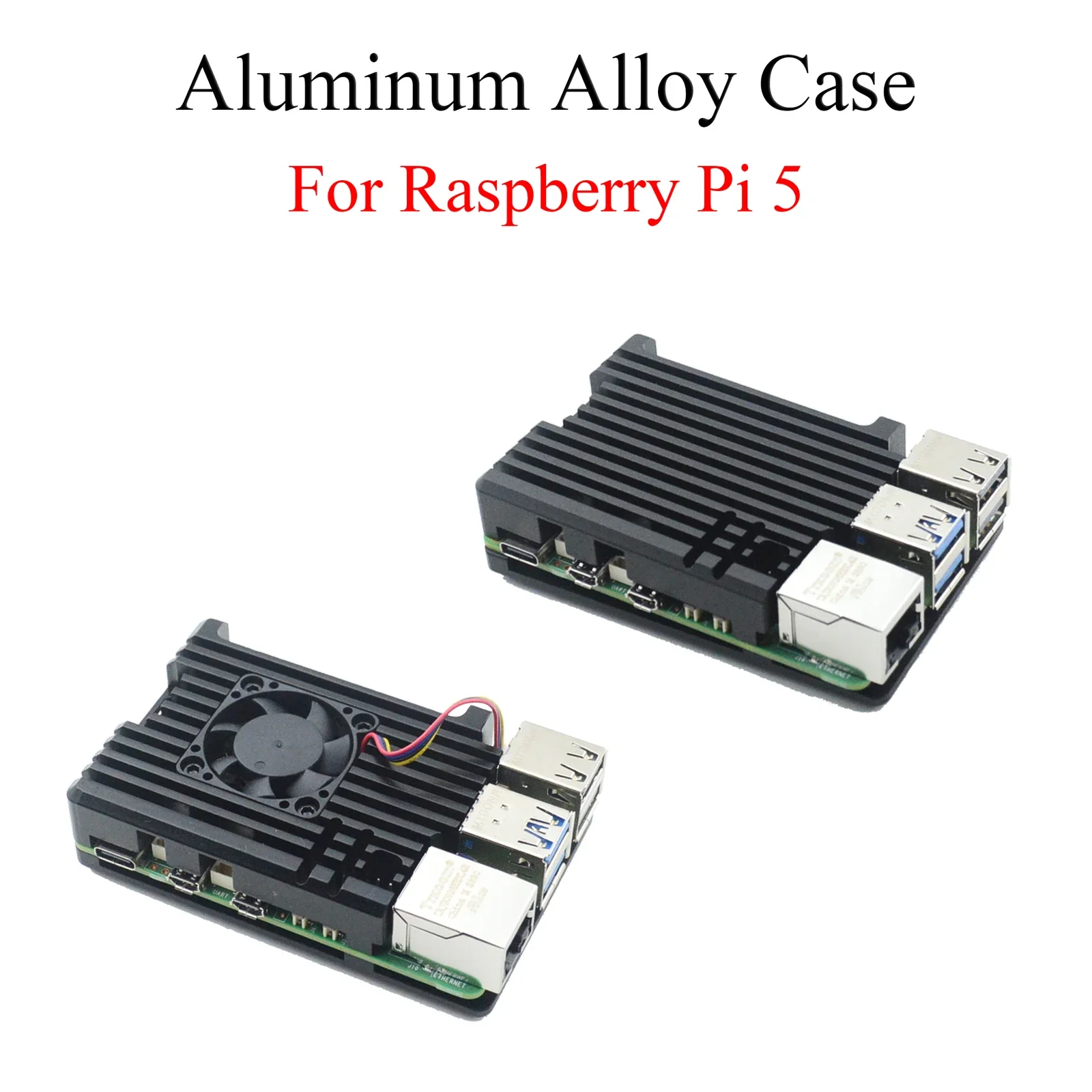 Boîtier en alliage d'aluminium pour Raspberry Pi 5, couvercle de refroidissement, boîtier de protection avec ventilateur PWM