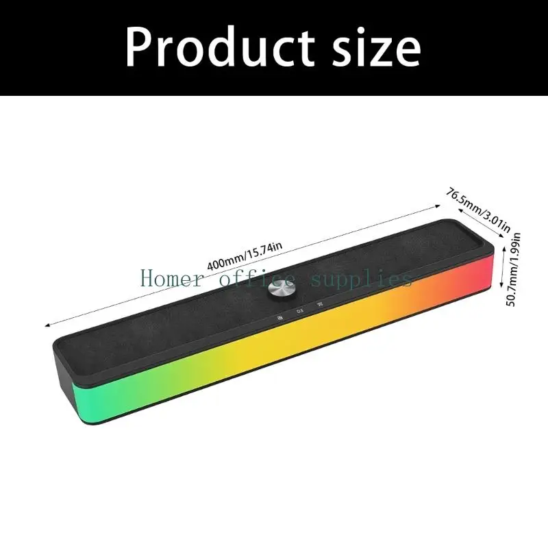 K43B 조명 효과, 5.3 링크, USB 드라이브 지원 및 영역용 충전식 데스크 지원 형태를 갖춘 긴 본체 무선 스피커,