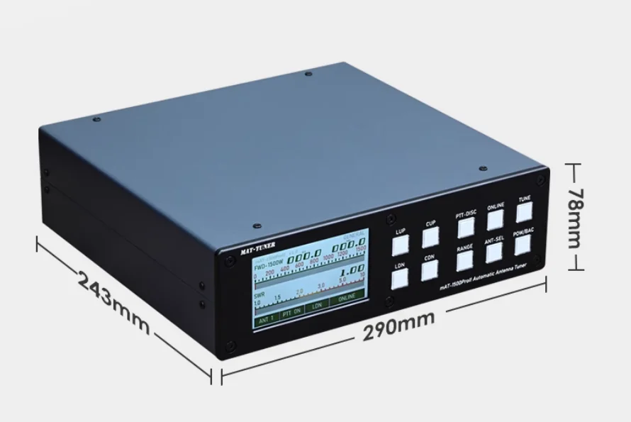 mAT-1500ProII 자동 안테나 튜너 1500W(SSB) YAESU ICOM KENWOOD 일반 라디오용 1.8-30MHz HF 단파