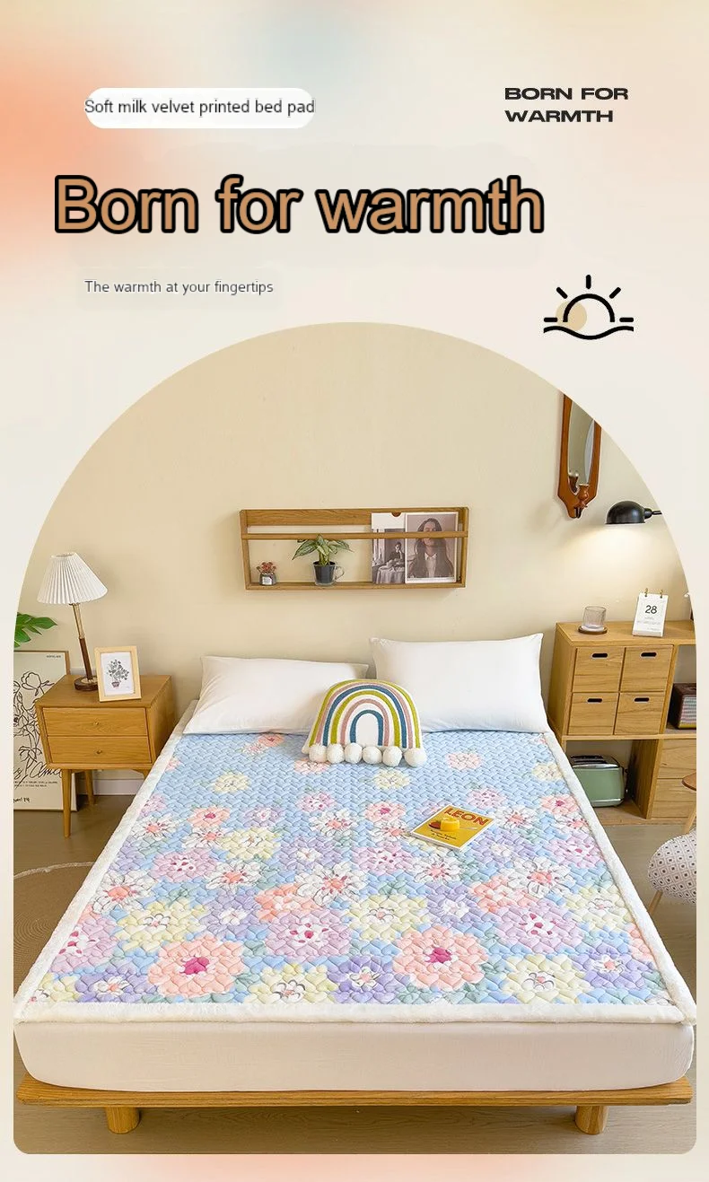 Description Picture 2 of itemThick and Warm Plush Bed Mattress, Thick Bedding Mat, Breathable Mattress, Student Dormitory, Winter