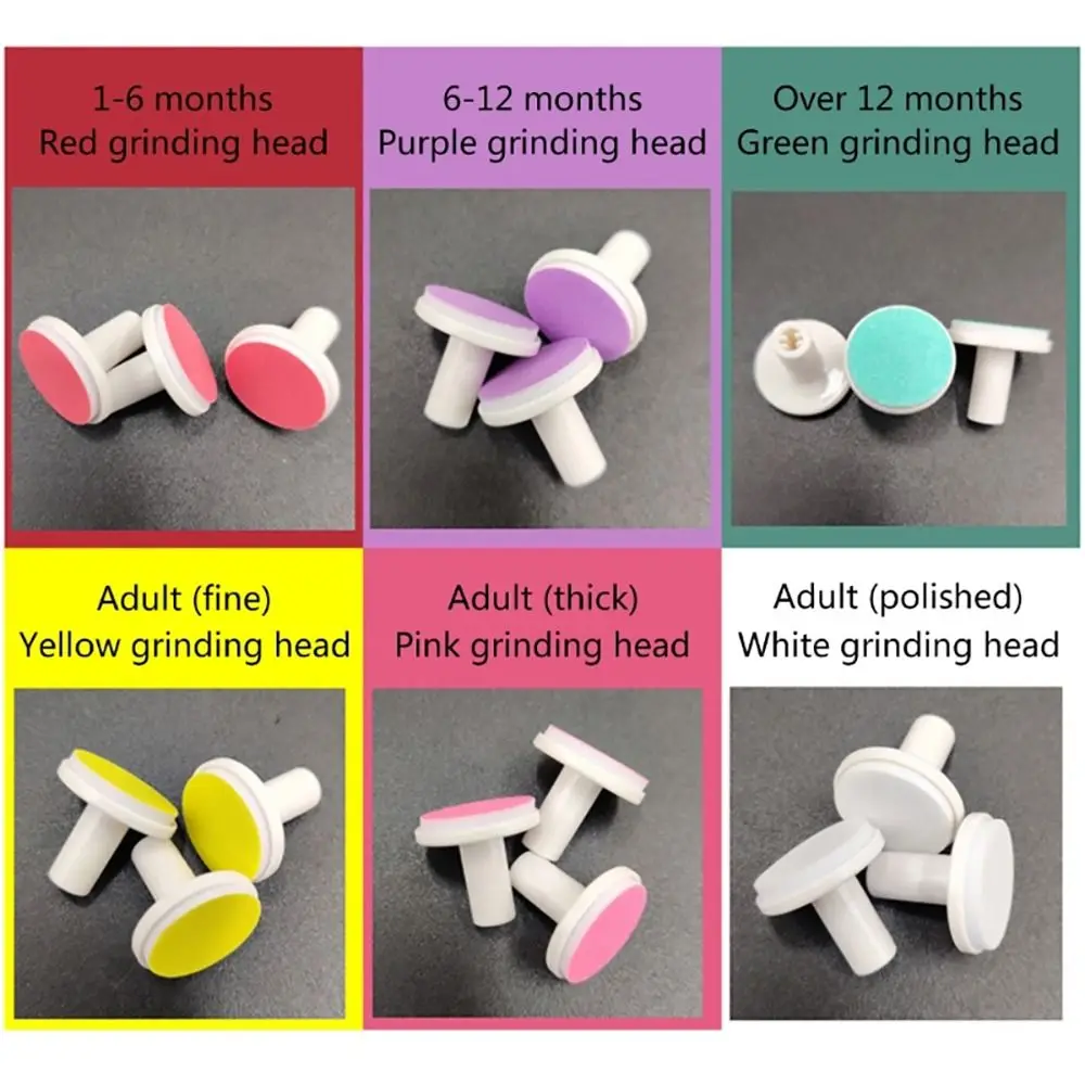 6pcs Baby Nail File Pads Electric Nail Trimmer Replacement Pads Baby Nail Grinding Heads for Kid Newborn Infant Toddler 4