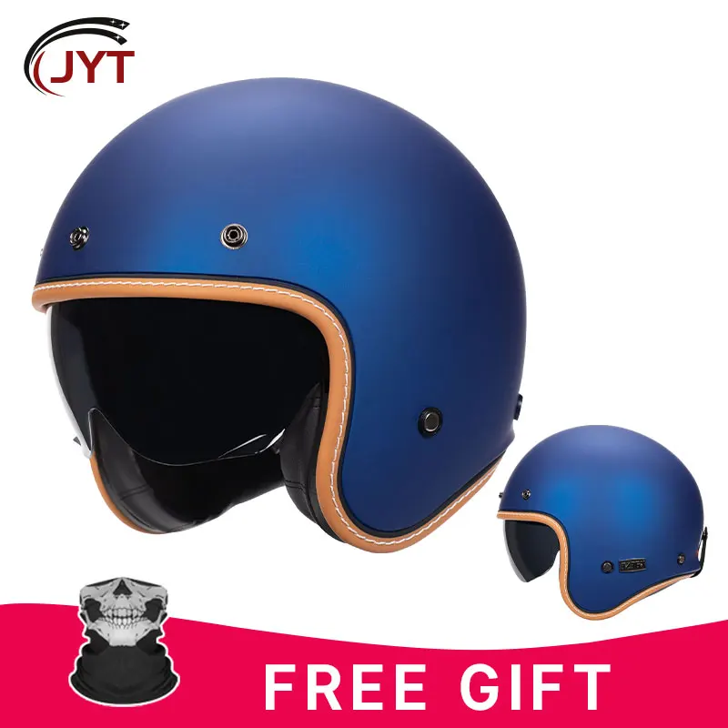 

Мотоциклетный шлем с открытым лицом, HD козырек, в горошек, реактивный шлем, Cafe Racer Retro 3/4, полушлем для мотокросса, гоночные шлемы для мотоциклов