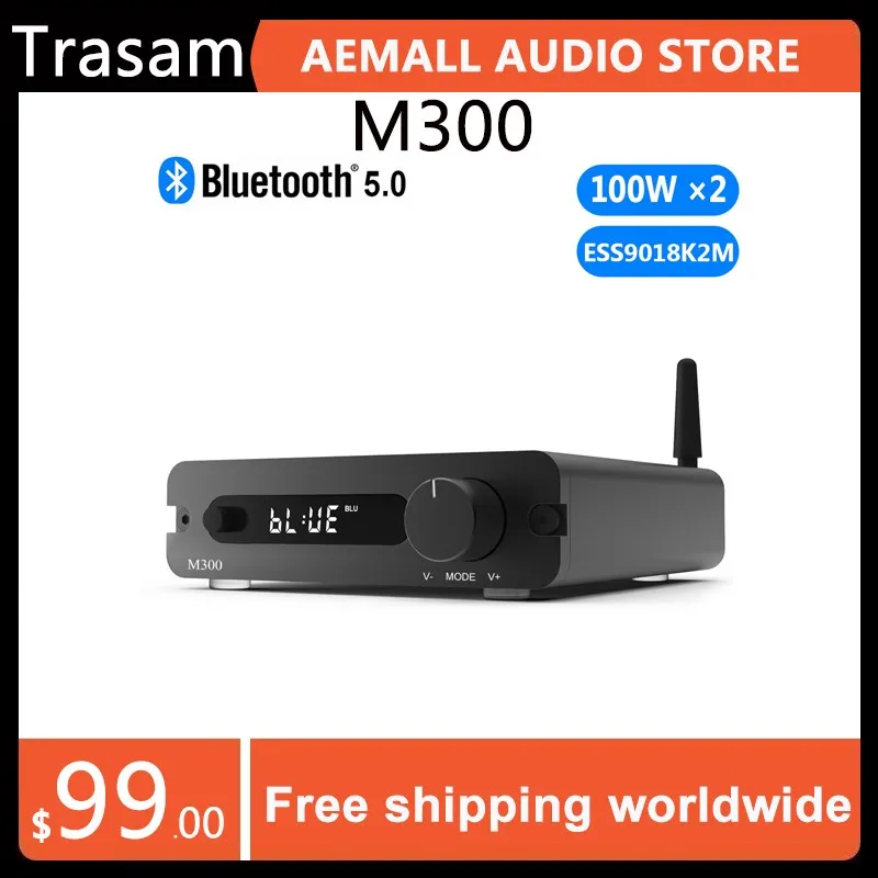 

Trasam M300 DAC Bluetooth Amplifier ESS9018K2M Stereo Hi-Fi Home Theater Amplifier 32Bit/192kHz Class D Mini Power Amp 100W x2