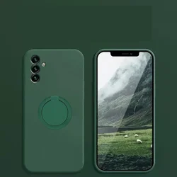 Custodia per telefono in silicone con supporto per anello a 360 gradi e supporto - Design quadrato