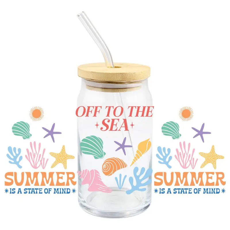 Summer UV DTF Wrap Transfer Stickers Cool Fashion Desifn Colorful Decal Waterproof Wrap For Bottles Cups Mugs Decal