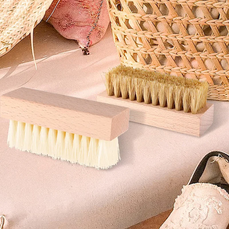Shoe Cleaning Kit Shoe Cleaner Brush Set Boar Cleaning Brush Plastic Bristles Microfiber Cloth
