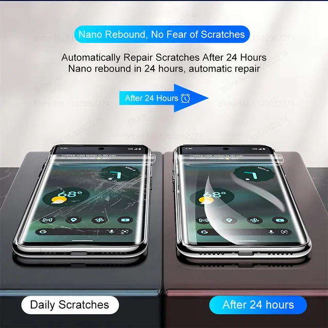 Protecteur d'écran à couverture complète, film hydrogel pour Google Pixel 8 7 6 Pro 7A snapScreen, films de protection souples, pas de verre, 4 pièces 3