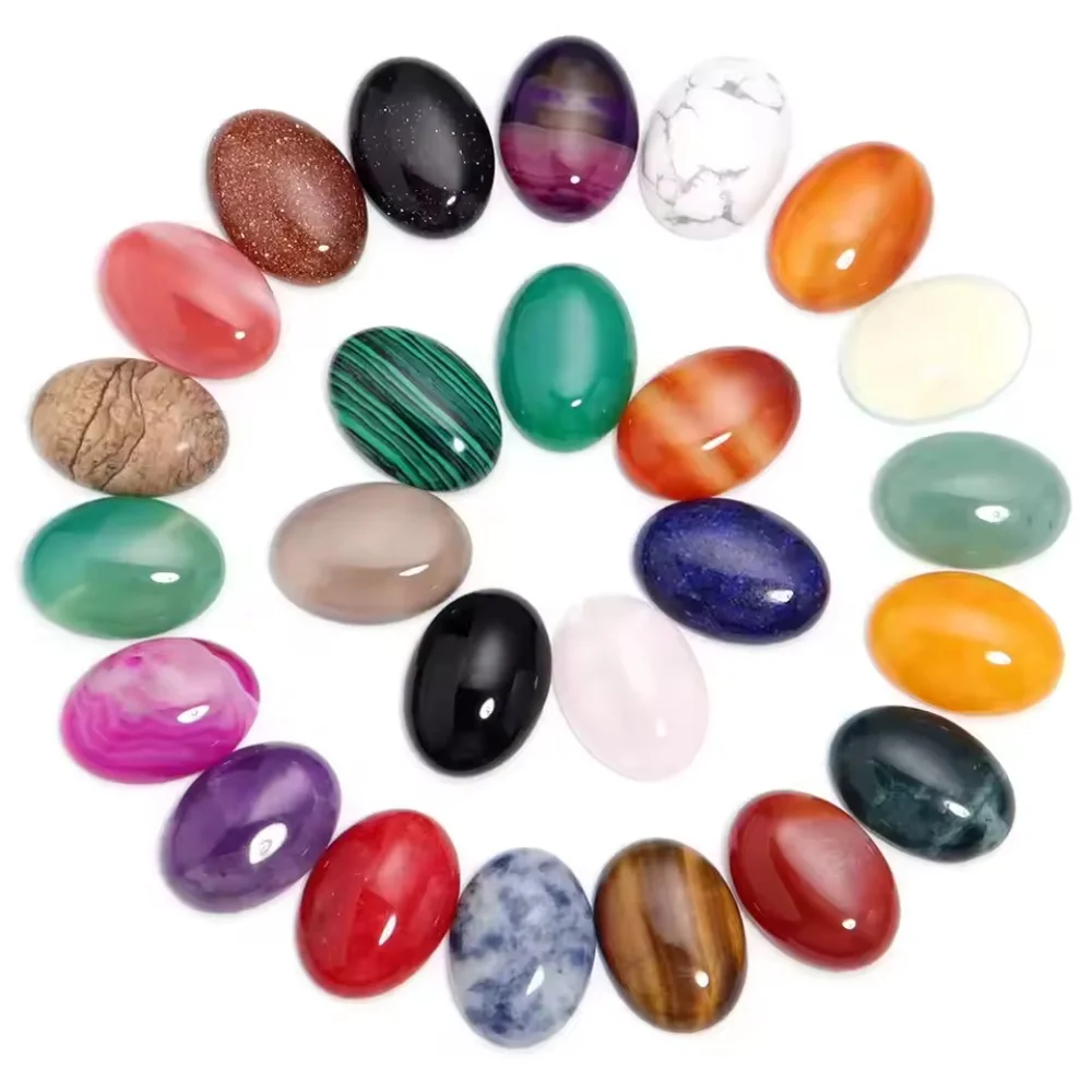 Natural Stone Oval Cabochon Beads