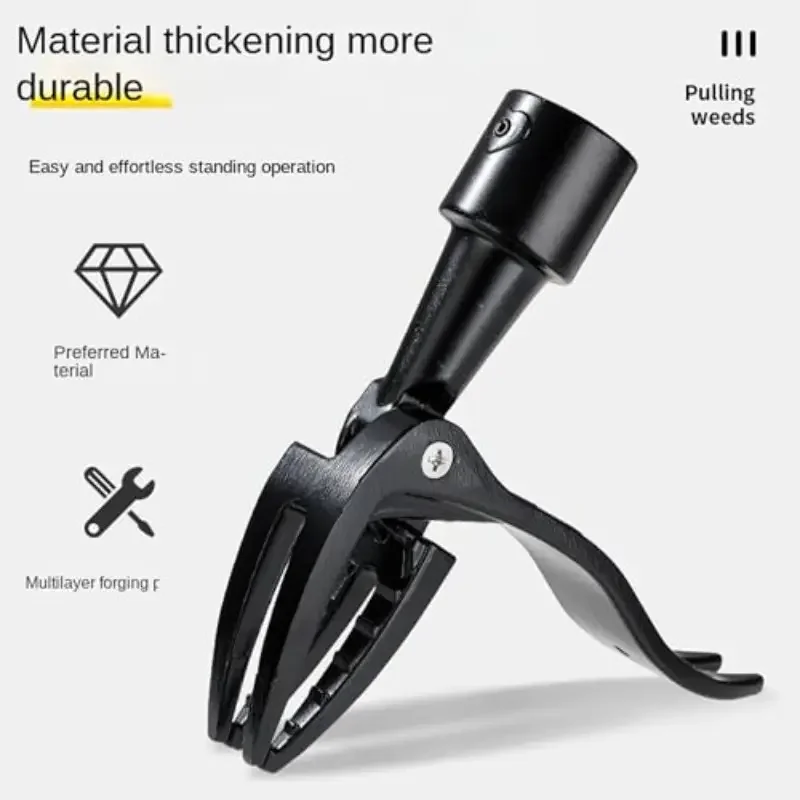 1pc 4-Prong Stainless Steel Weeder with Long Handle,Ergonomic Grip for Easy Weeding, No Bend or Kneelift Needed, Durable Tool