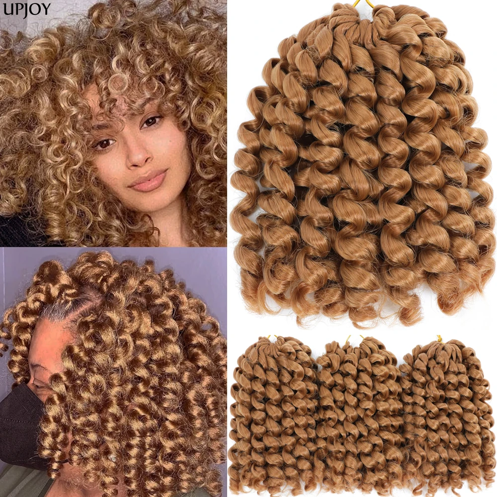 1- 5 Packs Jamaican Bounce Wand Curl Crochet Hair Fashion Synthetic Curly Crochet Twist Braids Hair Extensions Short Wand Curl 5