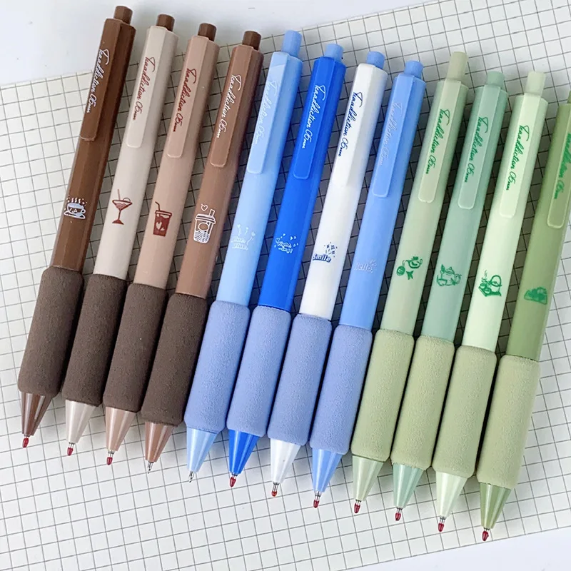 

48 pcs/lot Creative Coffee Cloud Press Gel Pen For Writing Cute 0.5mm Black Ink Pen Gift Stationery Office School Supplies