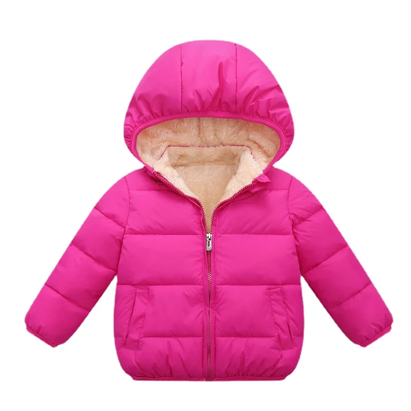 

2023 Children's Down Cotton Winter Coat Velvet Boys Girls Baby Clothes Thick Coat Children's Cotton-padded Boys Winter Jacket