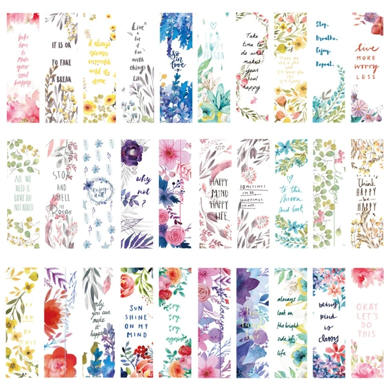 

Pack of 30 Paper Excellent Spring Style Rectangle Bookmarks for Student
