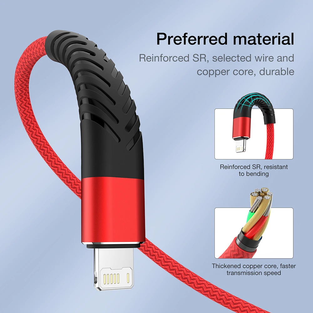 Universal USB Type A to Lightning Fast Charging Cable - Available in Multiple Lengths (Short to Long)