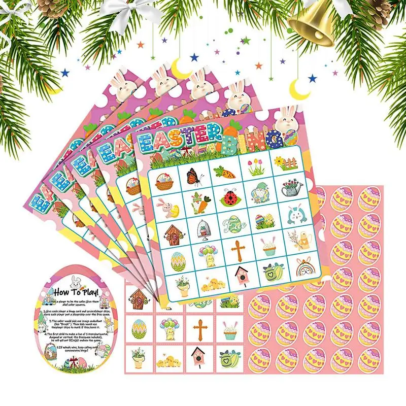 Easter Bingo Cards Family Game Set Easter Bingo Gifts Indoor Family Activities Christian Sunday Church Vacation Bible Kids