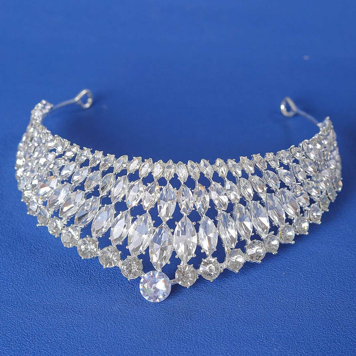 Fashion Silver Color Tiaras And Crowns Zircon Crystal Diadems For Pincess Queen Women Bridal Wedding Hair Accessories