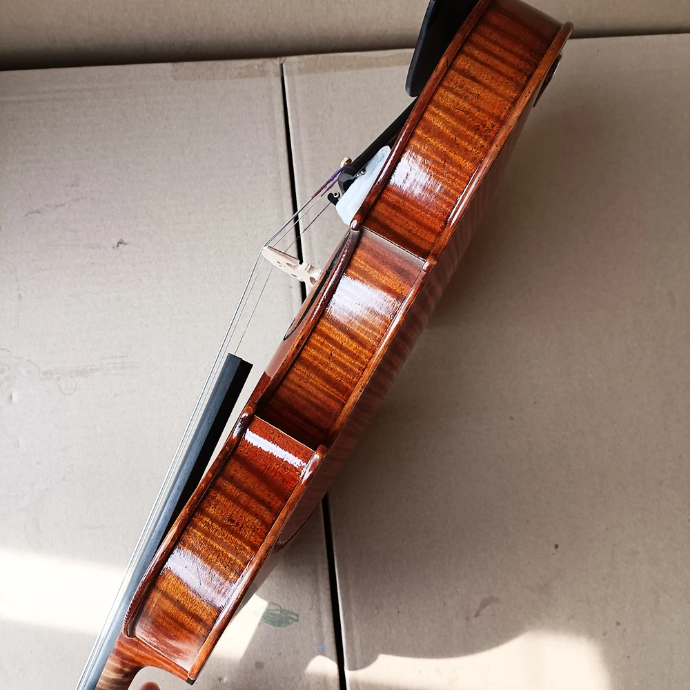 Over 30 years One piece Maple violin 4/4 size Italian retro Oil varnish Violines professional Musical Instruments with accessory