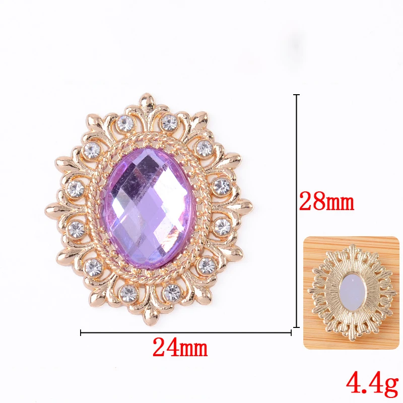 Gold Alloy Decorative Acrylic Buttons, 10PCS - Ideal for Clothing, Packaging, and Hair Accessories