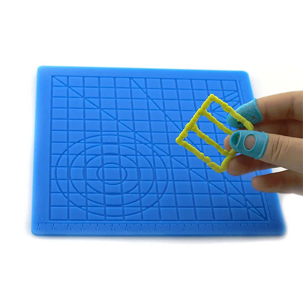 3D Pen Mat Design Mat Printing Pad Silicone with Finger Caps ( No Pens  included)