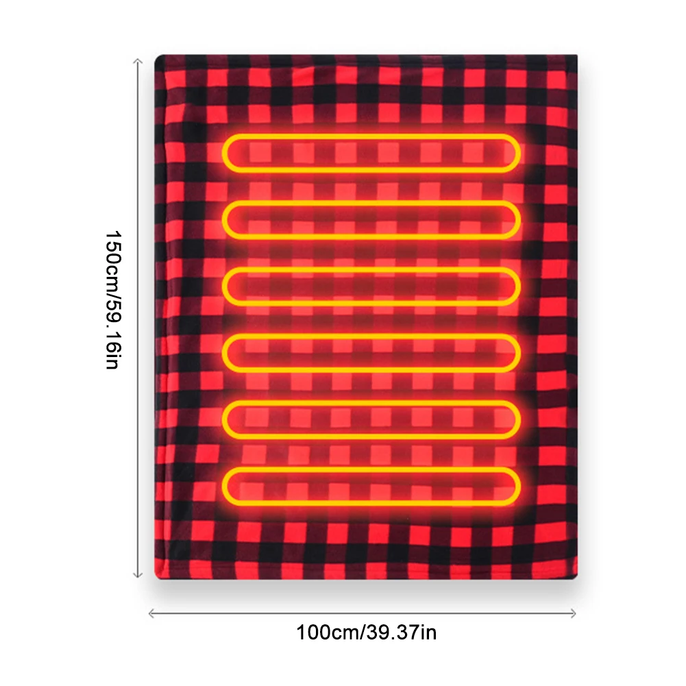 Car Electric Heated Blanket Body Warmer Blanket 9 Adjustable Temperature 12V Soft Heating Mat Auto-off for Car Camping