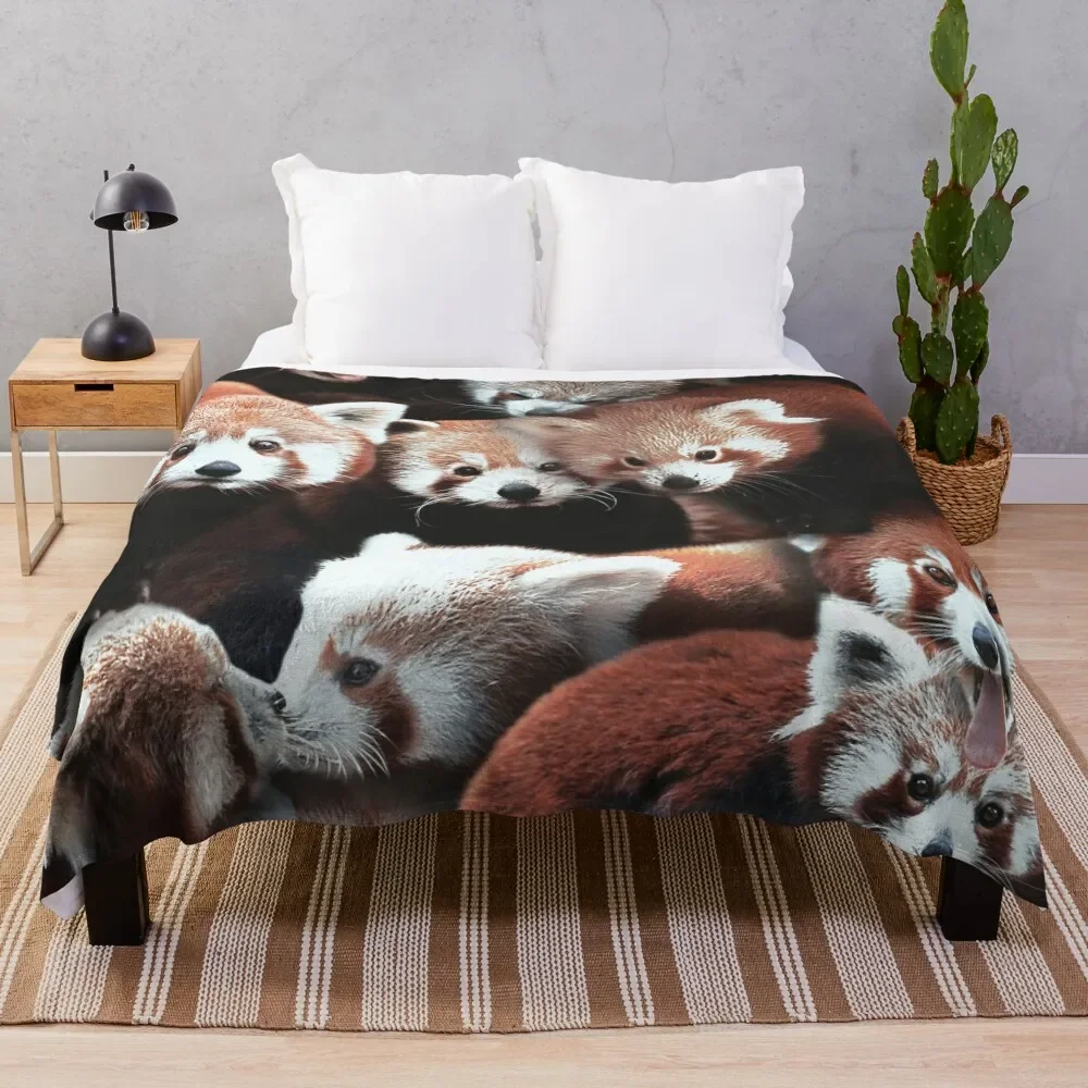 

Red Pandas Throw Blanket funny gift Polar Custom Blankets