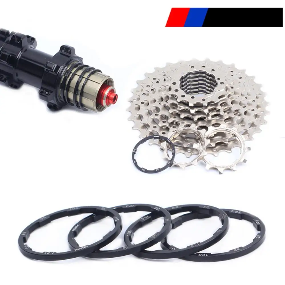 Bicycle Grooved Hub Washer MTB Bottom Bracket Spacers Flywheel Cassette Gasket Road Bike Freehub Washer 1/1.5/2/1.85mm 10S 11S bike hub washer