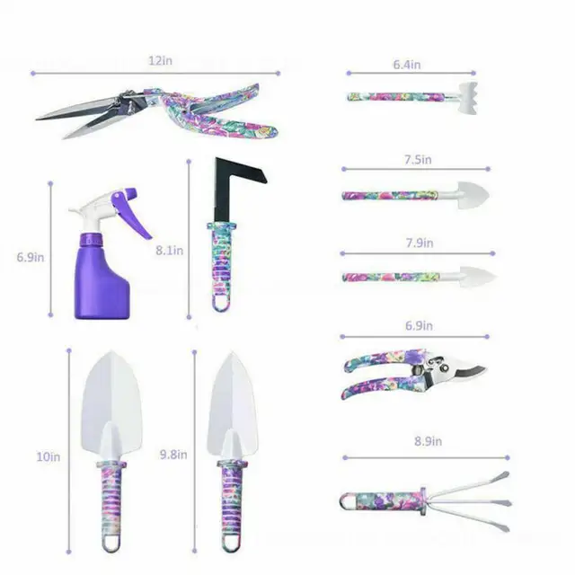 5/10Db Kerti Szerszámkészlet Oltó Metsző Lapát Gerinc Gyomláló Kés Spray -Palack Készletek Sötétzöld Nyomtatás - Image 3