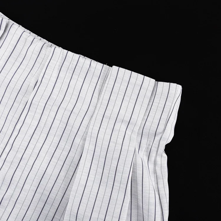 Designer Women's Striped Set Casual Oversized Blazer Two Pieces Set For Women Pullover Long Sleeve Shirt Tops And Shorts