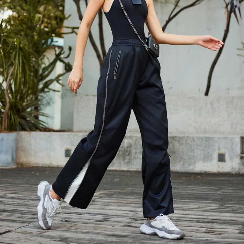 2024 Spring Summer Y2K Techwear Sweatpants Women Streetwear Hip Hop Harajuku Cargo Parachute Wide Leg Joggers Pants Autumn