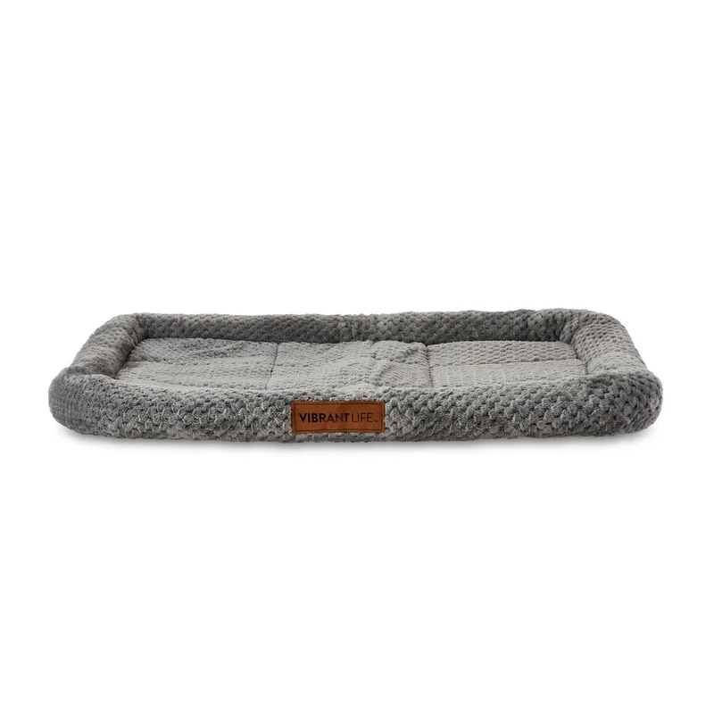 Cozy Bolstered Dog Crate Mat with Plush Foam
