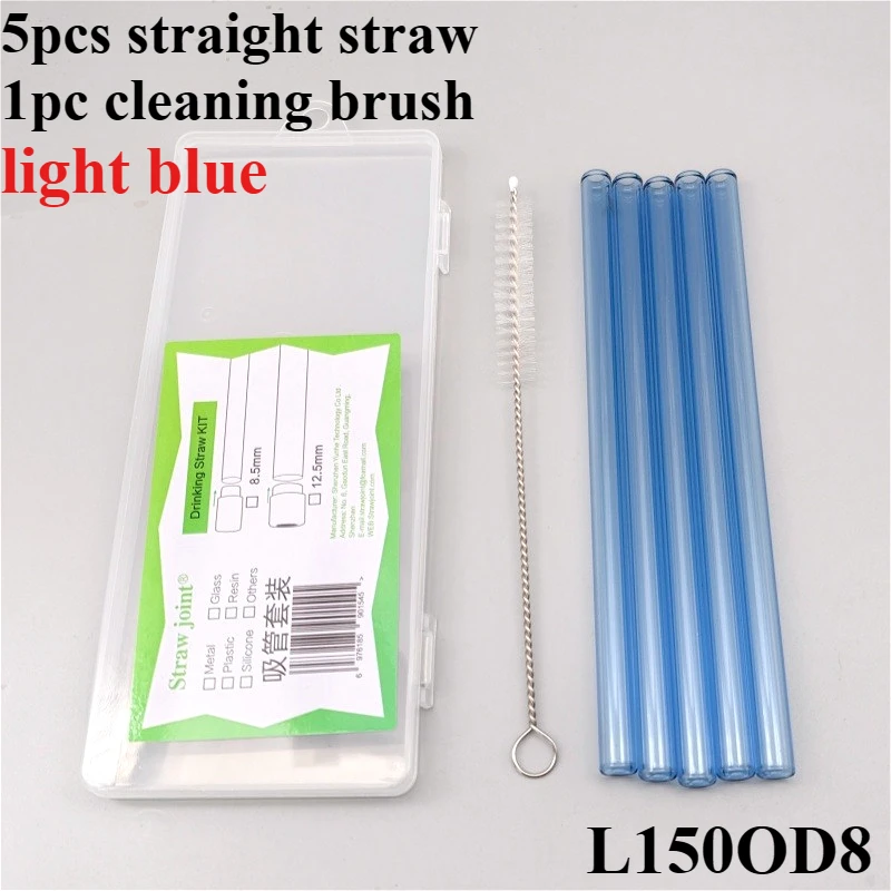Eco-Friendly Borosilicate Glass Straws - 5-Pack Gift Set