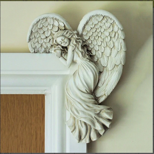 Angel Wings Home Gift Resin Craft Door Frame Ornament Indoor and Outdoor Garden Door Ornament