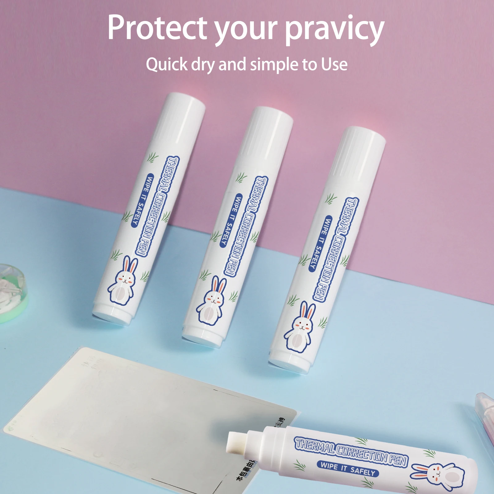 화이트 아웃 액체 펜 소포 익스프레스 도구, 열 라벨 정보 지우개, 개인 정보 보호 펜, 감열지 교정