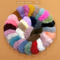 Anneaux de cheveux en peluche sélectionnés au hasard, simples et polyvalents, 10 couleurs, adaptés à un usage quotidien d'accessoires pour cheveux 3