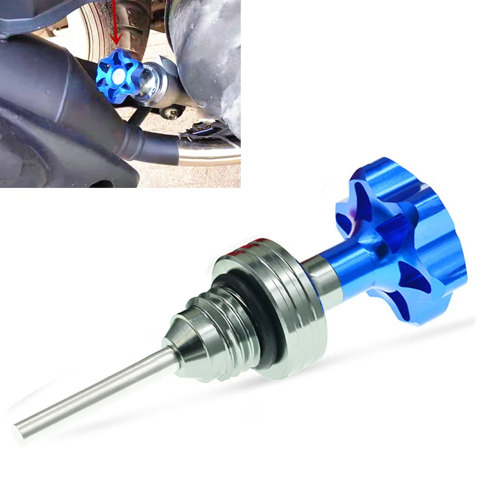 1pc Scooter Motorcycle Engine Oil Dipstick Cap Plug Engine Crankcase Oil Level Gauge Aluminum Motorcycle Accessories